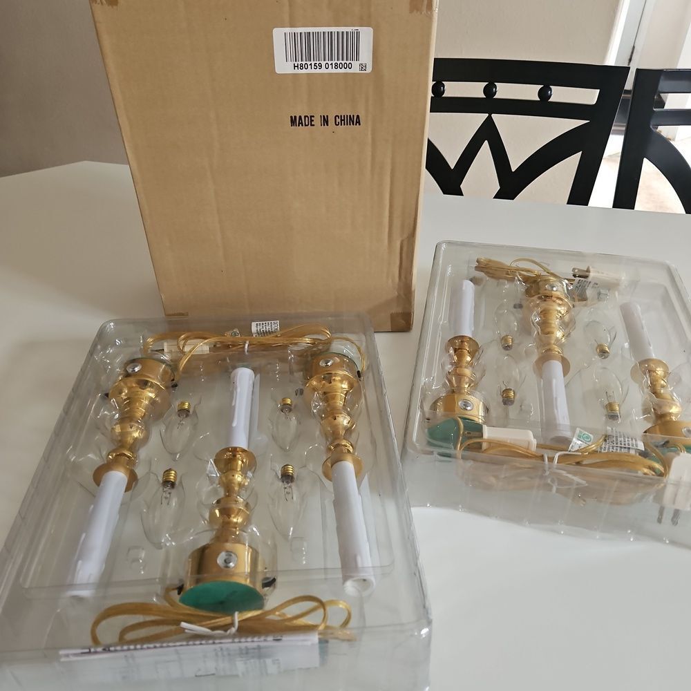 Set Of 6 Bethlehem Lighting 4 In 1 Brass Electric Window Candles - Picture 7 of 7